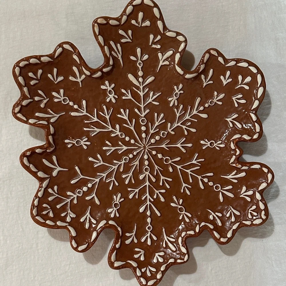 Pottery Barn Snowflake Platter